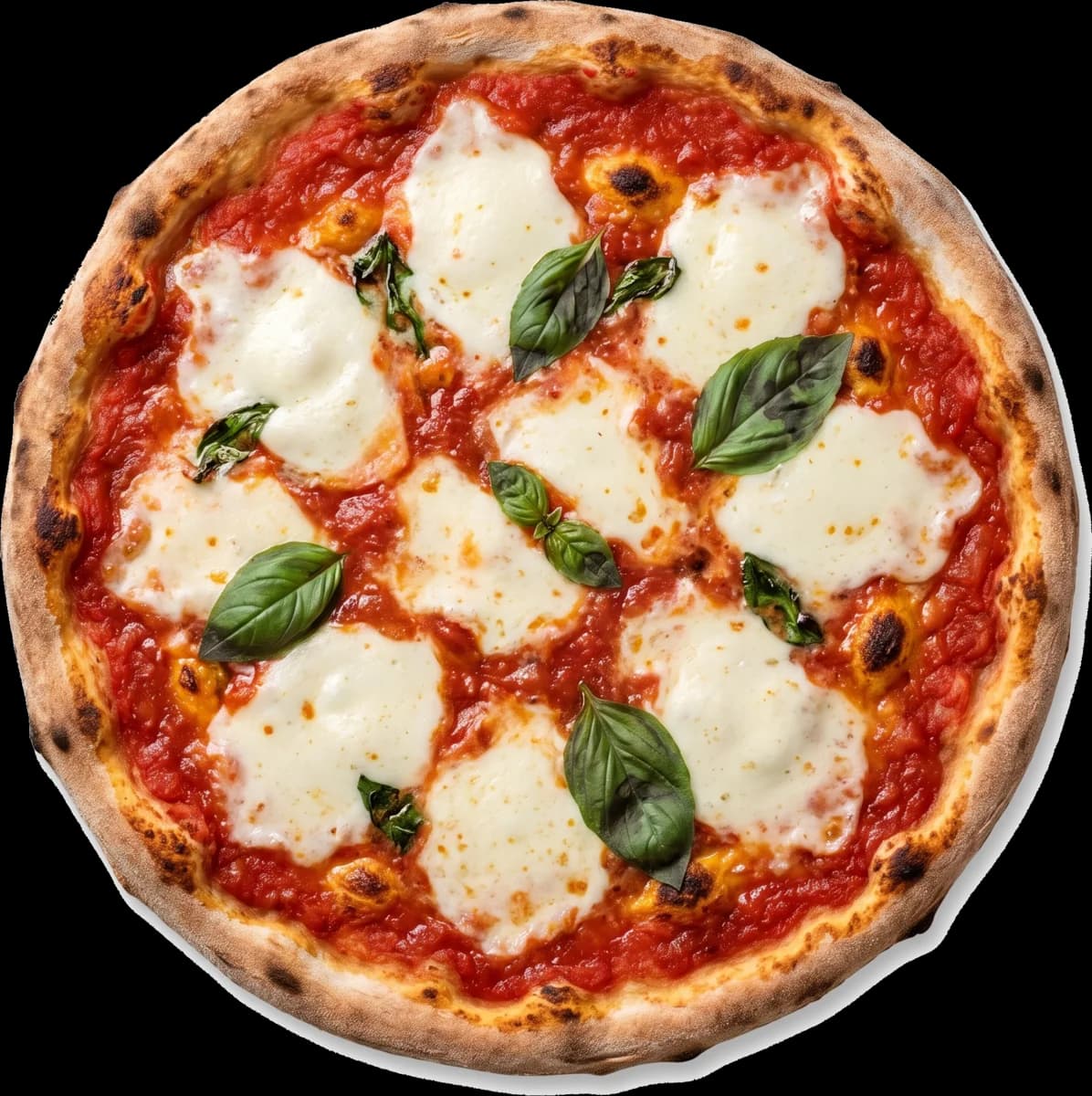 Pizza margherita di Pizza Feeling con pomodoro, mozzarella e basilico, impasto sottile